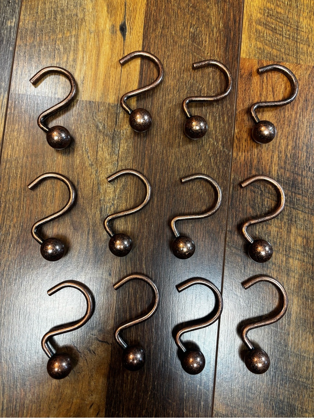 Bronze stainless steel shower curtain hooks rust resistant anti-drop 12 count